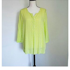 🎁 STYLUS | Green and White Chevron Top